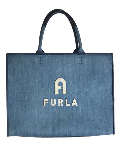 FURLA（フルラ）FURLA (フルラ) オポチュニティ トートバッグ ブルー デニム ショッピングバッグ BX1542 インディゴの古着・服飾アイテム