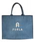 FURLA（フルラ）の古着「オポチュニティ トートバッグ ブルー デニム ショッピングバッグ BX1542」｜インディゴ