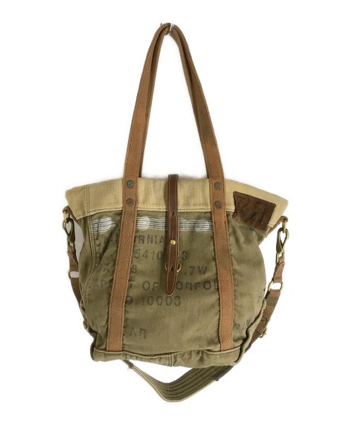 RRL（ダブルアールエル）RRL (ダブルアールエル) Murphy Canvas Tote マーフィー キャンバス トート トートバッグ ミリタリー USED加工 エイジング加工 カーキの古着・服飾アイテム