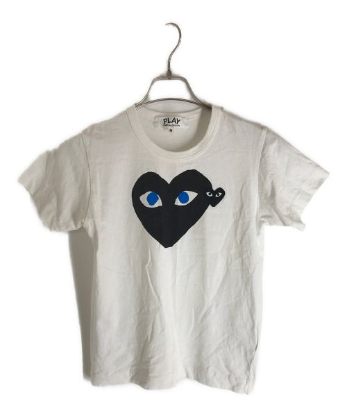 PLAY COMME des GARCONS（プレイ コムデギャルソン）PLAY COMME des GARCONS (プレイ コムデギャルソン) ロゴプリントｔシャツ ホワイト サイズ:Mの古着・服飾アイテム