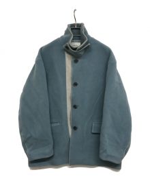 Ameri（アメリ）の古着「BI COLOR OVER MIDI COAT/バイカラーオーバーミディコート　01020731040」｜スカイブルー