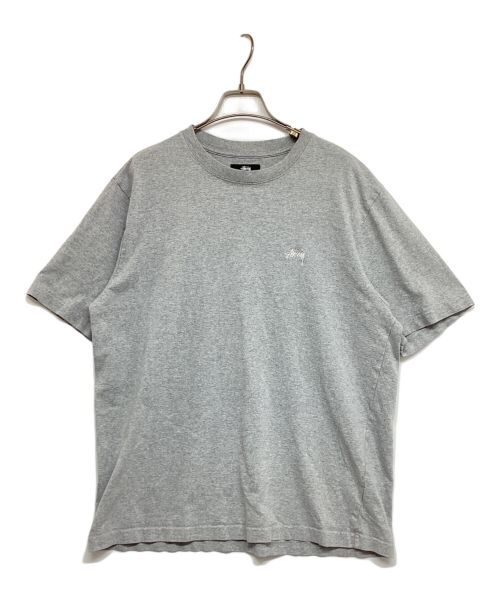 stussy（ステューシー）stussy (ステューシー) STOCK LOGO SS CREW クルーネックTシャツ グレー サイズ:Lの古着・服飾アイテム