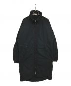 STONE ISLANDストーンアイランド）の古着「DAVID LIGHT-TC WITH MICROPILE COAT スリーブワッペンスタンドカラーコート 711570631」｜ブラック