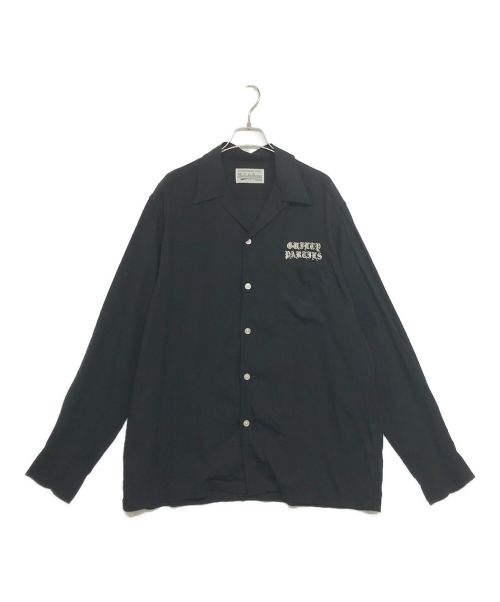 WACKO MARIA（ワコマリア）WACKO MARIA (ワコマリア) ロゴ刺繍オープンカラーシャツ 50s SHIRT L/S TYPE-3 ブラック サイズ:Lの古着・服飾アイテム