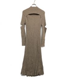 sachat（サーシャ）の古着「MULTI CUT OUT LIB DRESS マルチカットアウトリブドレス 220110506」｜ブラウン