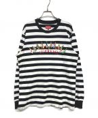 SUPREMEシュプリーム）の古着「Flags L/S Top/フラッグロングスリーブトップ　19AW」｜ホワイト×ブラック