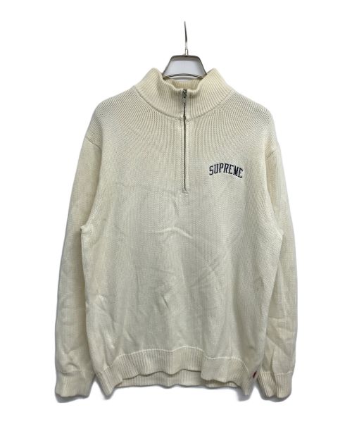 SUPREME（シュプリーム）SUPREME (シュプリーム) HALF ZIP MOCK NECK SWEATER　16AW ホワイト サイズ:Mの古着・服飾アイテム