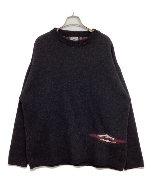 Billabong（ビラボン）Billabong (ビラボン) 80's-オールドバックロゴクルーネックニット ブラック×アイボリー サイズ:Mの古着・服飾アイテム