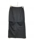 JOHN LAWRENCE SULLIVANジョン ローレンス サリバン）の古着「Wool stripe cut-off skirt　2D015-0623-05」｜グレー