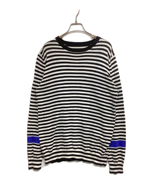 uniform experiment（ユニフォームエクスペリメント）uniform experiment (ユニフォームエクスペリメント) COLOR LINE BORDER CREW NECK KNIT UE-170086 ホワイト サイズ:3の古着・服飾アイテム