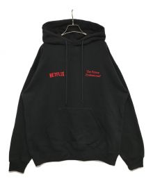 The Ennoy Professional×NETFLIX（ザ エンノイ プロフェッショナル×ネットフリックス）の古着「ロゴ刺繍プルオーバーパーカー」｜ブラック