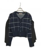 MISTREASSミストレアス）の古着「Shoulder Ribbon Cardigan　234102」｜ネイビー