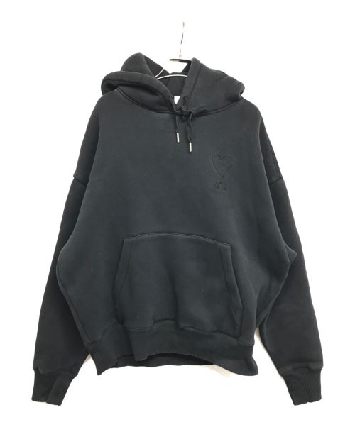 AMI Alexandre Mattiussi（アミ アレクサンドル マテュッシ）AMI Alexandre Mattiussi (アミ アレクサンドル マテュッシ) Coeur Hoodie ロゴパーカー H20HJ053 ブラック サイズ:Lの古着・服飾アイテム