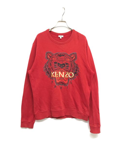 KENZO（ケンゾー）KENZO (ケンゾー) タイガー刺繍スウェット　F955SW0014X7 レッド サイズ:Mの古着・服飾アイテム