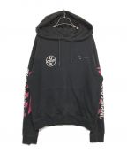 OFFWHITEオフホワイト）の古着「DIAG STENCIL HOODIE OMBB034R19003015」｜ブラック×ピンク