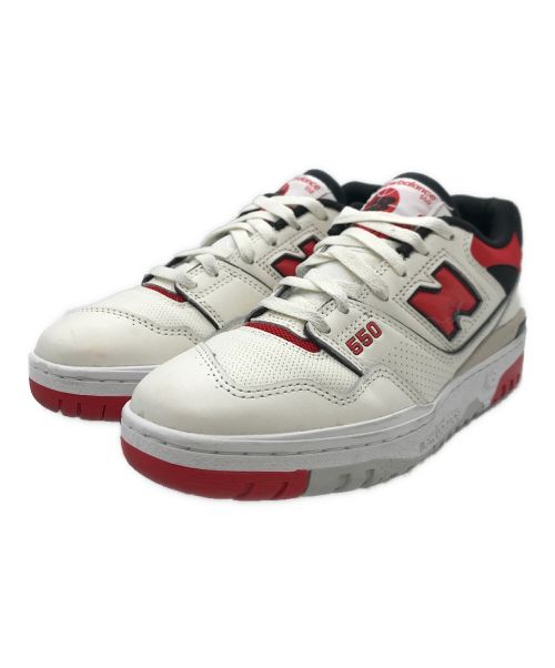 NEW BALANCE（ニューバランス）NEW BALANCE (ニューバランス) BB550VTB 復刻バスケットボールシューズ ホワイト×レッド サイズ:24.5Dの古着・服飾アイテム