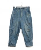 Liberaidersリベレイダース）の古着「DENIM PAINTER SARROUEL PANTS 727022103 デニムペインターサルエルパンツ」｜インディゴ