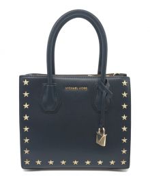 MICHAEL KORS（マイケルコース）の古着「2WAYスタッズバッグ 30F7GZ4M2Y Mercer Studded Leather Crossbody　マーサー スチューデッド レザー クロスボディー 」｜ブラック