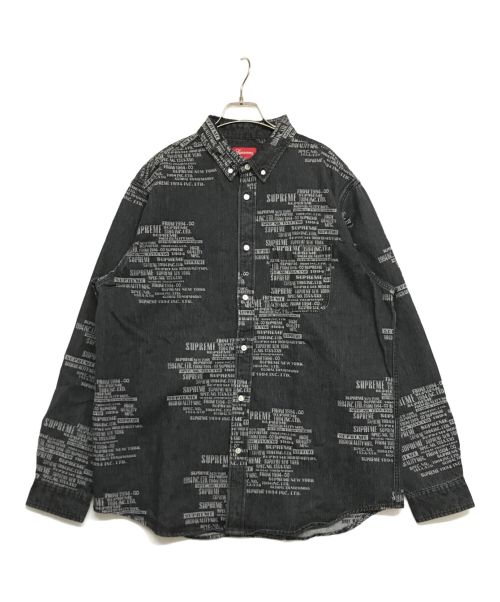 SUPREME（シュプリーム）SUPREME (シュプリーム) Trademark Jacquard Denim Shirt 23SS 未使用品 総柄デニムシャツ ブラック サイズ:Lの古着・服飾アイテム