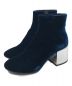 MM6 Maison Margiela（エムエムシックス メゾンマルジェラ）の古着「VELVET BOOTS 59WU0076 チャンキーヒールベルベットブーツ 」｜ネイビー