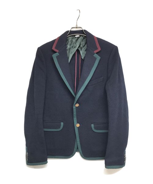 GUCCI（グッチ）GUCCI (グッチ) Cambridge Textured Jersey Jacket　473673 Z430F ネイビー サイズ:48の古着・服飾アイテム