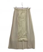 CLANEクラネ）の古着「SIDE PLEAT SKIRT　18109-6161　20SS」｜ベージュ