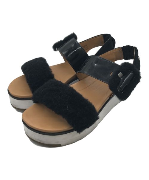 UGG（アグ）UGG (アグ) ストラップサンダル 1099815 LE FLUFF ル フラッフ ブラック サイズ:24.5cmの古着・服飾アイテム