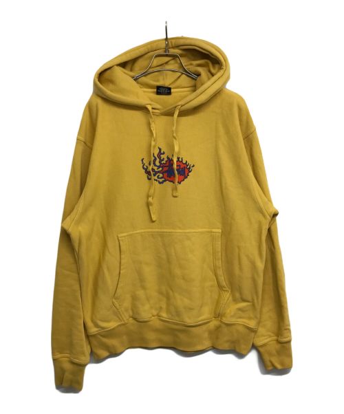 stussy（ステューシー）stussy (ステューシー) MOSAIC DRAGON PIG DYED HOOD モザイク ドラゴン フーディ イエロー サイズ:Sの古着・服飾アイテム