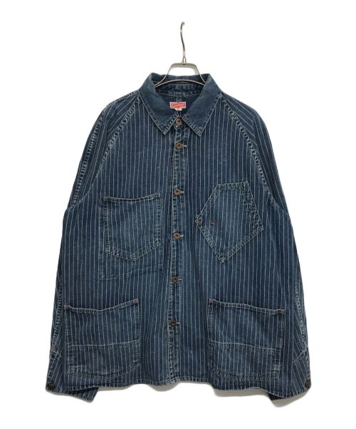 WAREHOUSE（ウエアハウス）WAREHOUSE (ウエアハウス) 復刻30'sカバーオール MASTER CLOTH ヒッコリー ストライプ インディゴ サイズ:42の古着・服飾アイテム