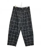 MUZE TURQUOISE LABEL×el conductorhミューズ ターコイズ レーベル×コンダクター）の古着「WIRE CHECK WIDE TROUSERS　el conductorH」｜ブラック