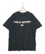 POLO SPORTポロスポーツ）の古着「ロゴプリントTシャツ」｜ブラック