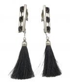 TOGA PULLAトーガ プルラ）の古着「21SS Fringe earrings TP11-AK248 フリンジイヤリング」｜ブラック