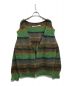 PERVERZE（パーバーズ）の古着「Stripe Mohair Wide Cardigan/ストライプモヘヤワイドカーディガン　0121030511」｜グリーン