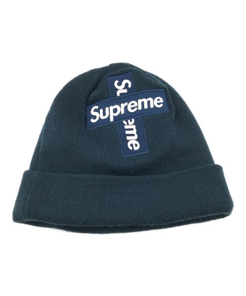 SUPREME（シュプリーム）SUPREME (シュプリーム) New Era (ニューエラ) CROSS BOX LOGO BEANIE　クロスボックスロゴビーニー ネイビー サイズ:FREEの古着・服飾アイテム