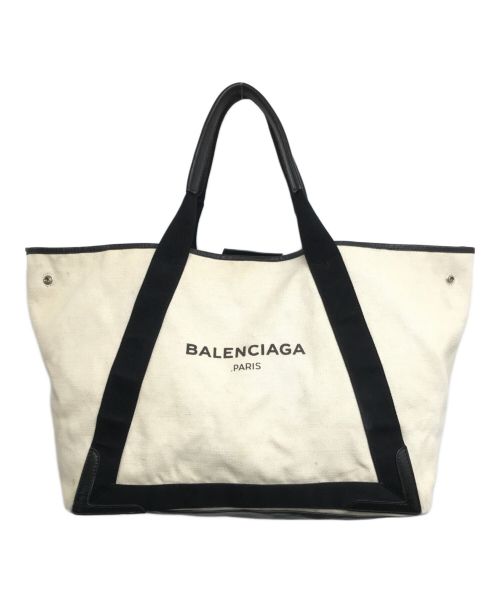 BALENCIAGA（バレンシアガ）BALENCIAGA (バレンシアガ) ネイビーカバスM　339936・1081・D・002123　 ホワイトの古着・服飾アイテム