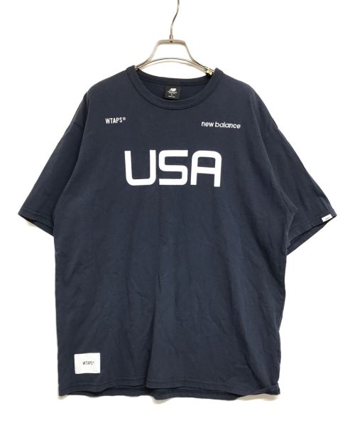 NEW BALANCE（ニューバランス）NEW BALANCE (ニューバランス) WTAPS (ダブルタップス) 21SS ACADEMY SS TEE　S2001SKU930 ネイビー サイズ:Lの古着・服飾アイテム