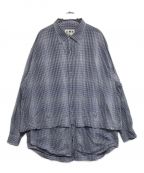 CMF OUTDOOR GARMENTコンフィーアウトドアガーメント）の古着「NEWSPAPER SHIRTS　ニュースペーパーシャツCMF2301-CS05　」｜ブルー×ホワイト