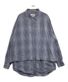 CMF OUTDOOR GARMENT（コンフィーアウトドアガーメント）の古着「NEWSPAPER SHIRTS　ニュースペーパーシャツCMF2301-CS05　」｜ブルー×ホワイト