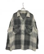 COOTIE PRODUCTIONSクーティープロダクツ）の古着「Ombre Check Open Collar Pullover L/S Shirt CTE-22A403 オンブレチェックオープンカラープルオーバーシャツ」｜ブラック×ホワイト