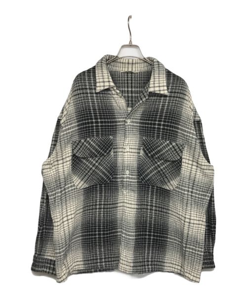 COOTIE PRODUCTIONS（クーティープロダクツ）COOTIE PRODUCTIONS Ombre Check Open Collar Pullover L/S Shirt CTE-22A403 オンブレチェックオープンカラープルオーバーシャツ ブラック×ホワイト サイズ:Mの古着・服飾アイテム