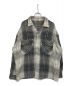 COOTIE PRODUCTIONS（クーティープロダクツ）の古着「Ombre Check Open Collar Pullover L/S Shirt CTE-22A403 オンブレチェックオープンカラープルオーバーシャツ」｜ブラック×ホワイト