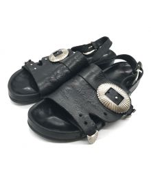 TOGA PULLA×RAY BEAMS（トーガ プルラ×レイ ビームス）の古着「別注 Metal emboss sandal SP」｜ブラック