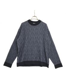 STUDIOUS（ステュディオス）の古着「7GG Cashmere 畦クルーネックニット 113530027」｜ネイビー