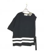 CULLNIクルニ）の古着「Asymmetric Sleeve Side Open Knit 23-SS-040」｜ブラック