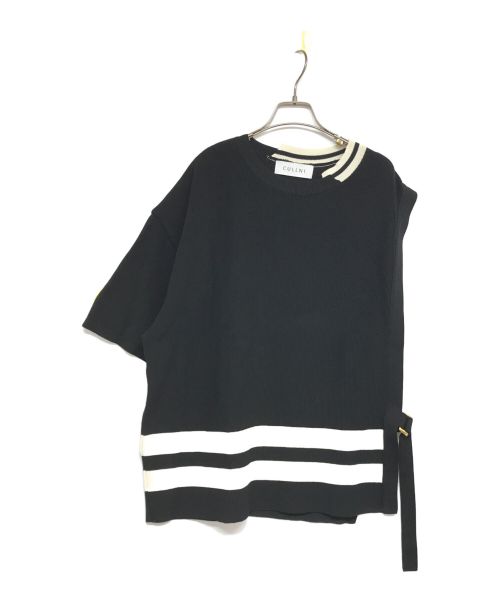 CULLNI（クルニ）CULLNI (クルニ) Asymmetric Sleeve Side Open Knit 23-SS-040 ブラック サイズ:1の古着・服飾アイテム