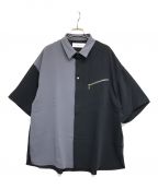 CULLNI×STUDIOUSクルニ×ステュディオス）の古着「New Standard BICOLOR ZIP S/S SHIRT 23SS 別注 23-SS-063B」｜グレー