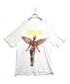 M&O GOLDエム アンド オー ゴールド）の古着「NIRVANA IN UTERO プリントTシャツ 2016年製」｜ホワイト