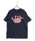 stussy（ステューシー）の古着「フロッキープリントTシャツ」｜ネイビー