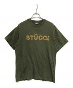 stussyステューシー）の古着「00's STUCCI Tシャツ OLD stussy USA製」｜オリーブ