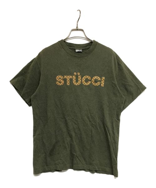 stussy（ステューシー）stussy (ステューシー) 00's STUCCI Tシャツ OLD stussy USA製 オリーブ サイズ:Mの古着・服飾アイテム